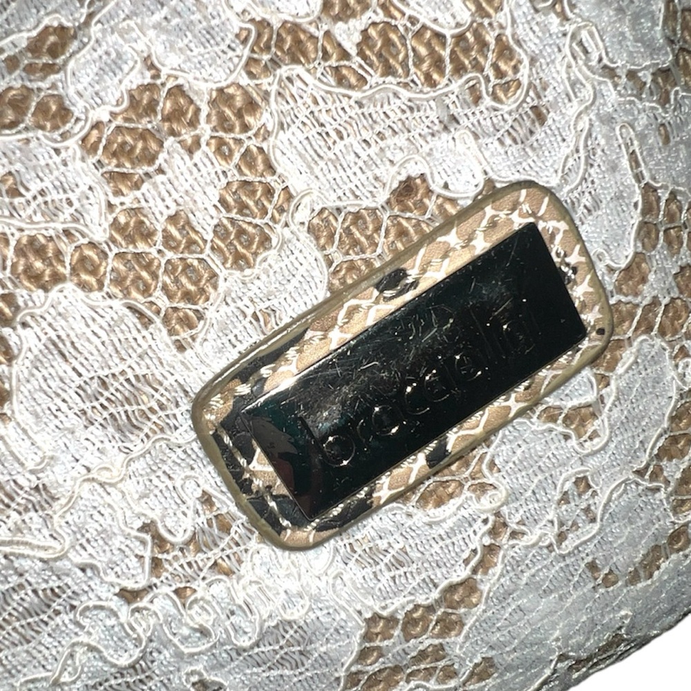 𝐁𝐑𝐀𝐂𝐂𝐈𝐀𝐋𝐈𝐍𝐈 | VINTAGE WHITE LACE AND PYTHON LEATHER SHOULDER BAG - Picture 13 of 14